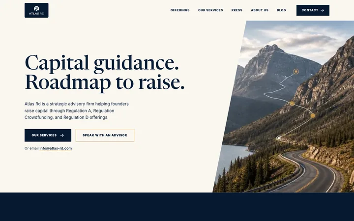 The first screen of atlas-rd.com