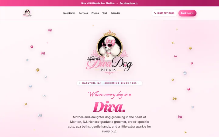 The first screen of divadogpetspa.com